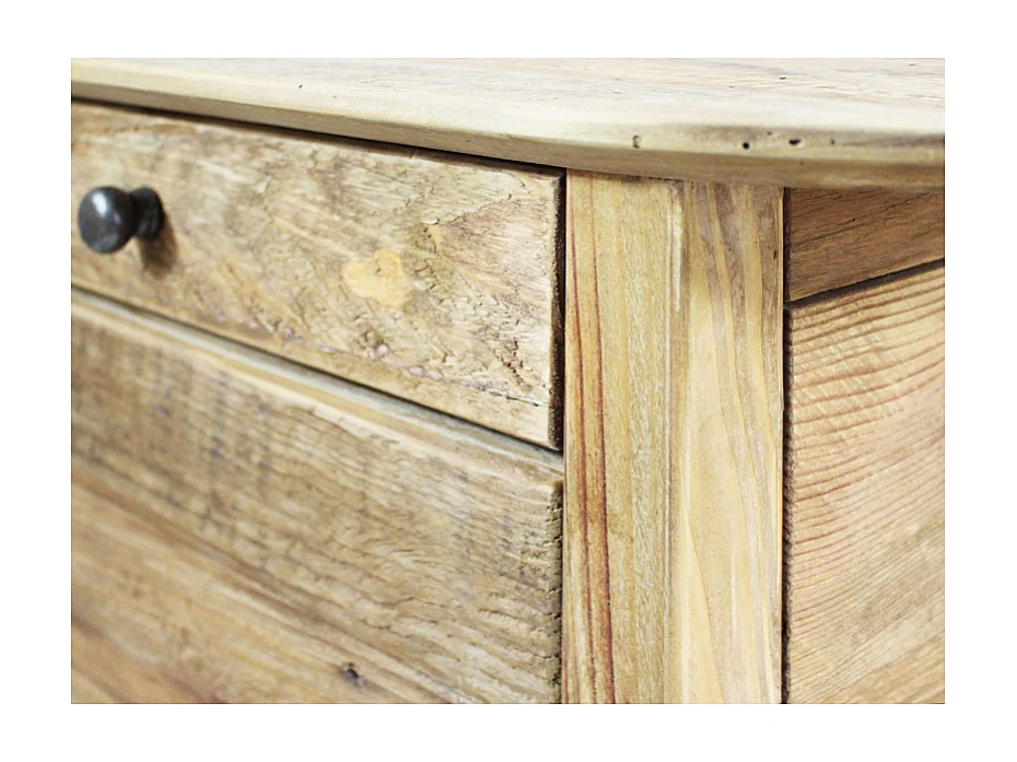 Mesita de noche de madera con puerta y cajón Farran