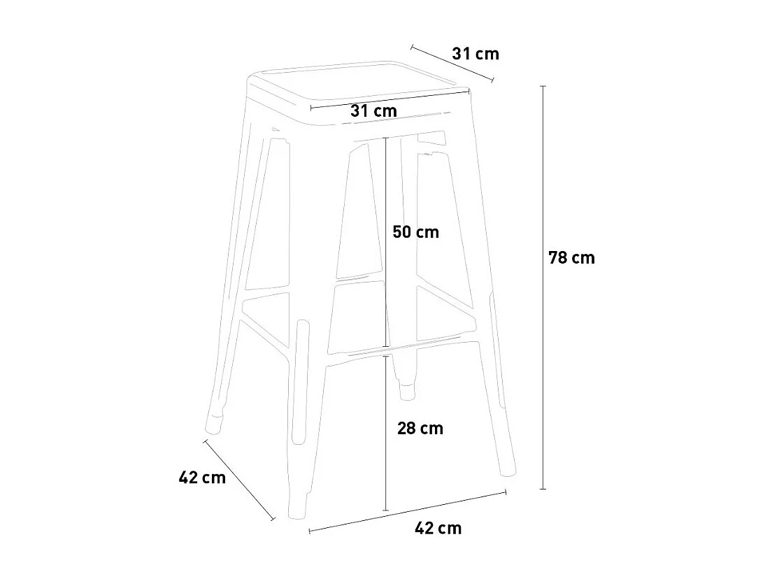 stuhl hoch bar küche metall industriell oben h78cm holz steel up wood - Hellblau