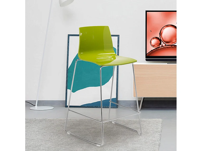 Grand Soleil Design Hocker Bar Küche 64 cm Design Mini Imola - Grün Anis