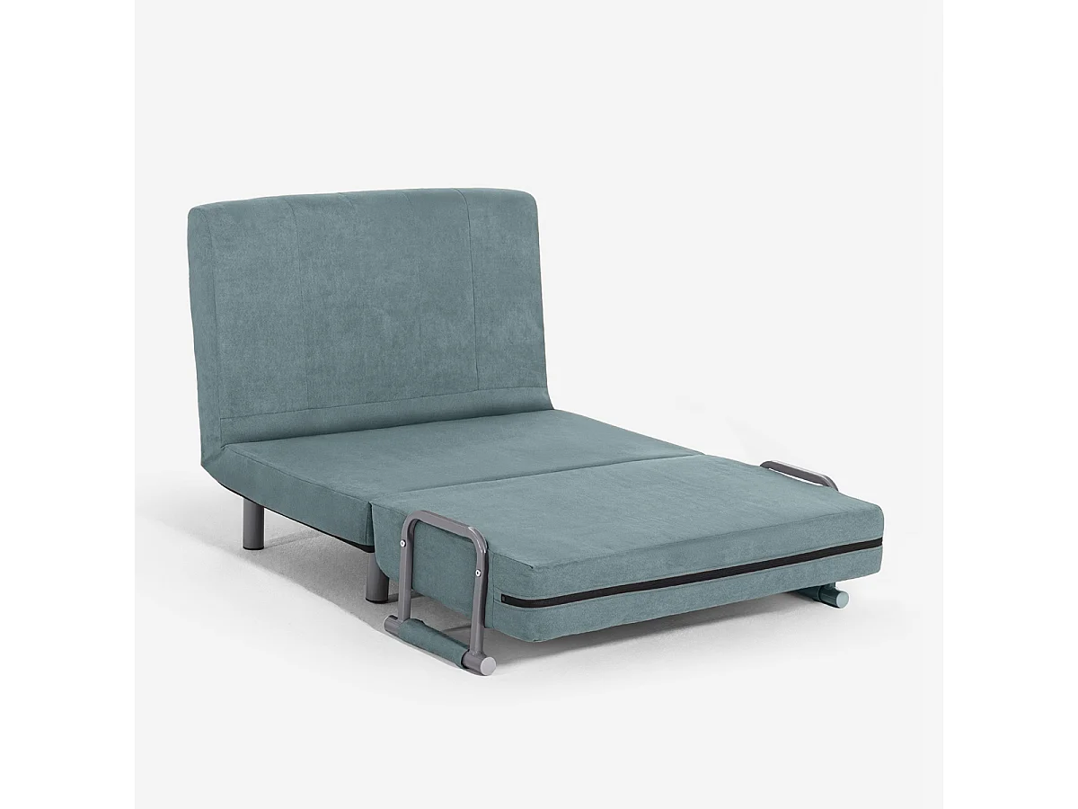 Sillón cama de tela plegable compacto Deborah Twin Class - Azul