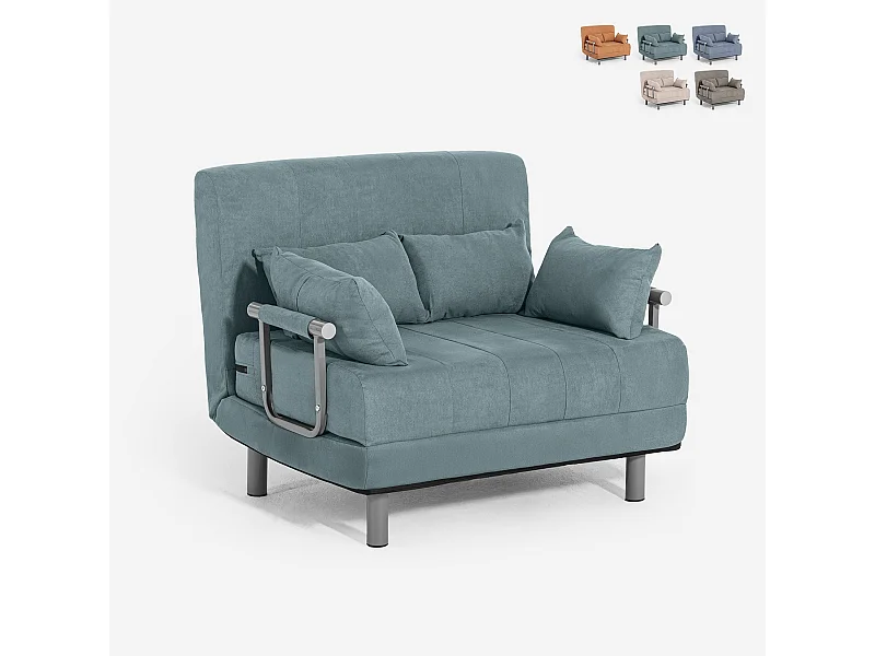 Sillón cama de tela plegable compacto Deborah Twin Class - Azul