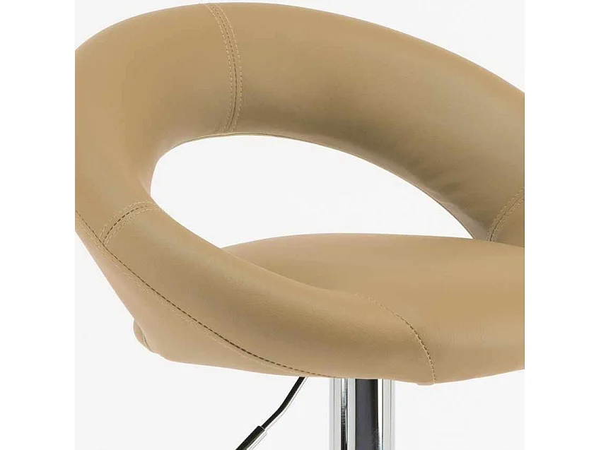 Hoher drehbarer Küchenbarhocker mit verstellbarer Fußstütze Chicago - Beige