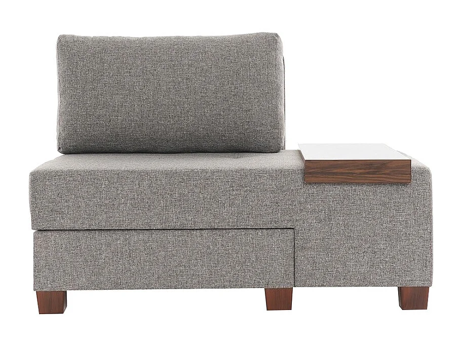 Sillón cama chaise longue derecha plegable en lino Betty Right - Gris