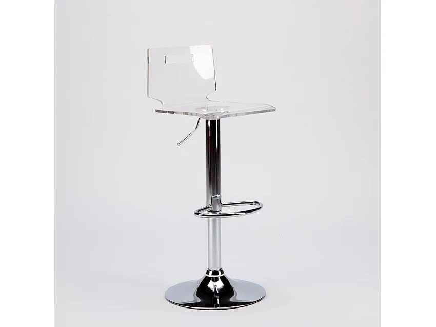 San José Design Moderner Bar- und Küchenhocker aus verchromtem Stahl - Transparent