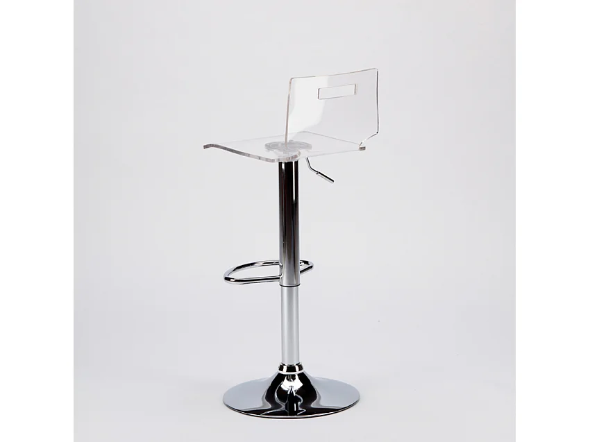 San José Design Moderner Bar- und Küchenhocker aus verchromtem Stahl - Transparent