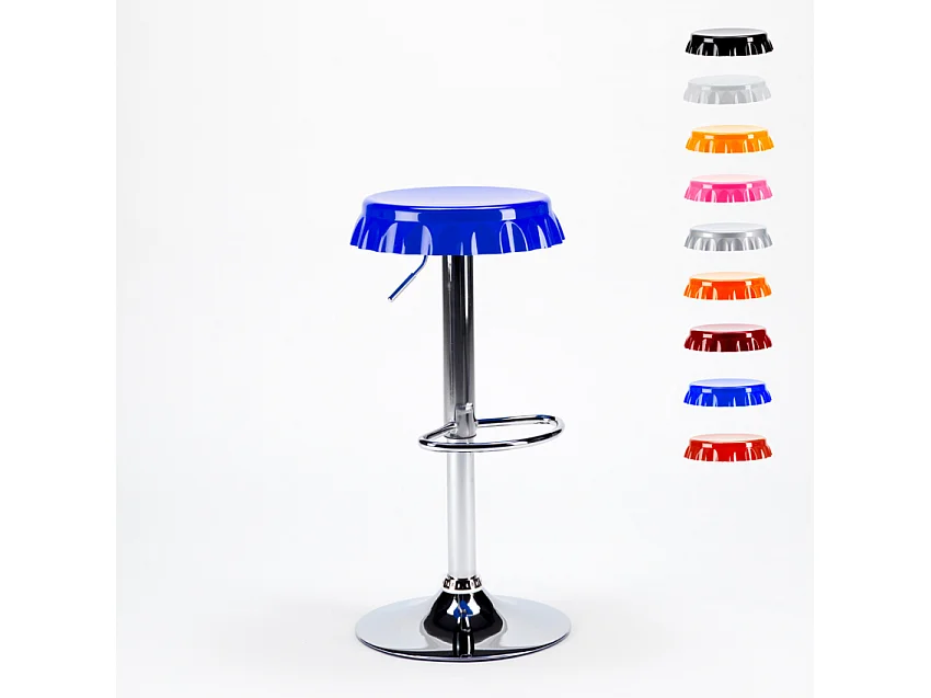 Hocker in Form eines Flaschenverschlusses Bar- und Küchendesign Dallas - Blau
