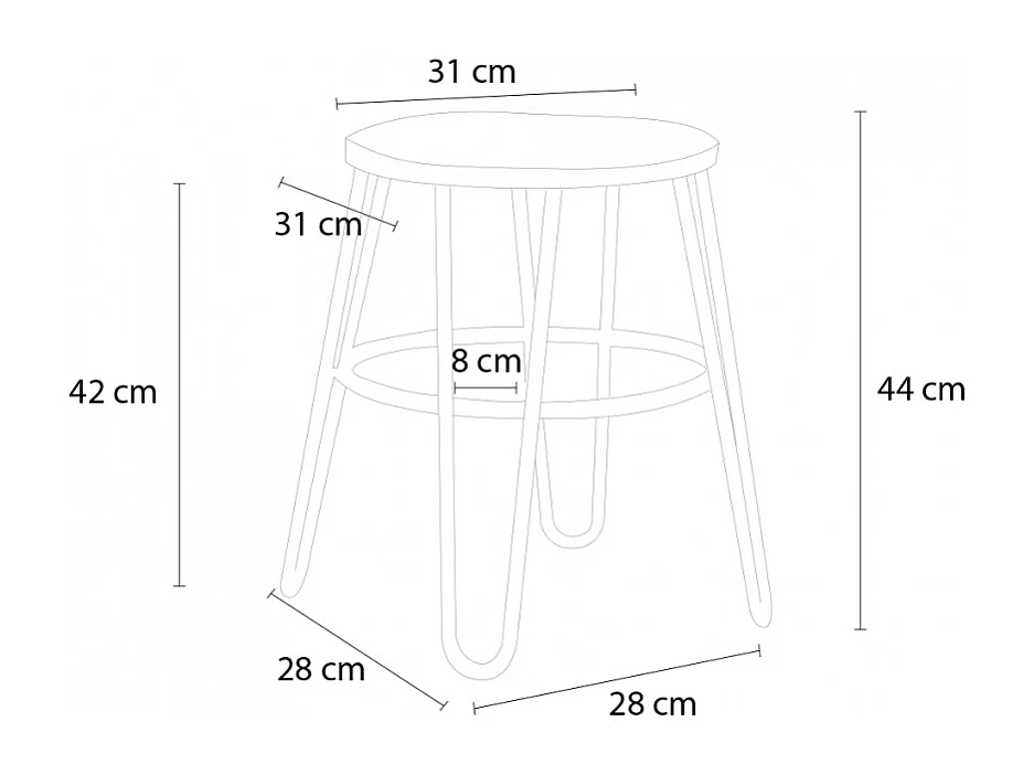 Hocker Metall Holz Industrielles Design Bars Restaurants Küche Carbon One - Schwarz