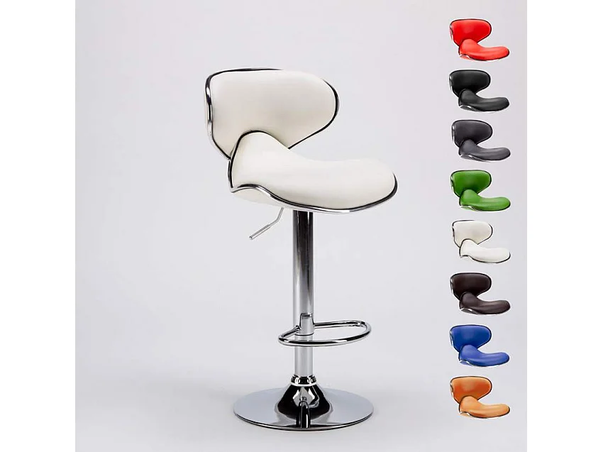 Amarillo Design Moderner schwenkbarer Chrom Küchen- und Barhocker - Weiß