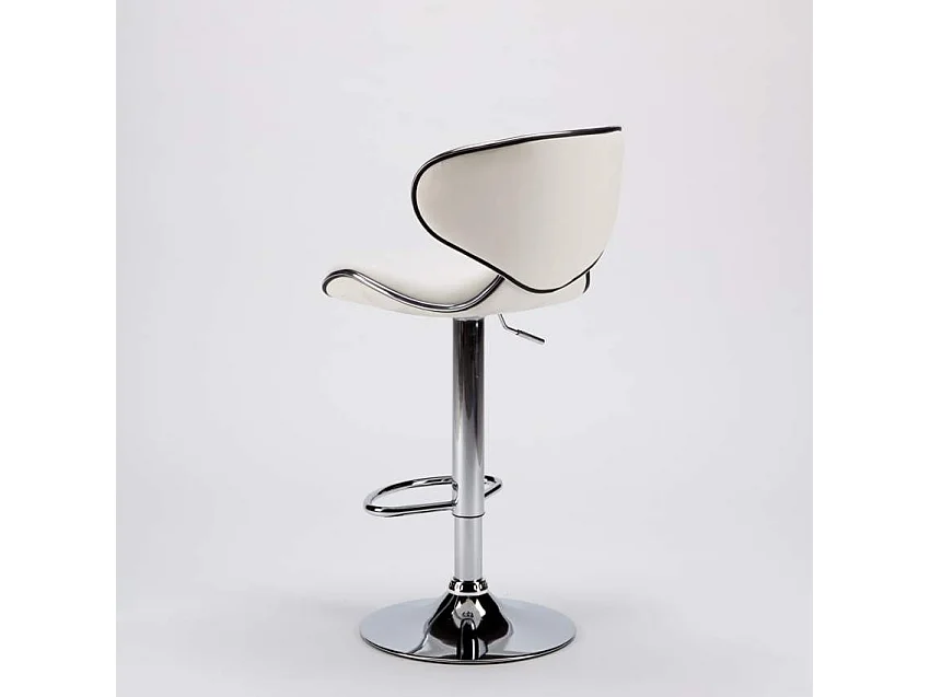 Tabouret de cuisine et bar design moderne pivotant chromé Amarillo - Blanc