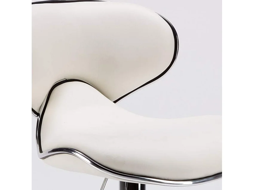 Tabouret de cuisine et bar design moderne pivotant chromé Amarillo - Blanc