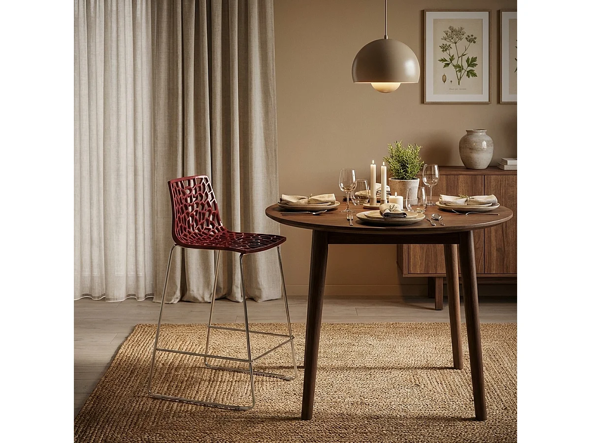 Tabouret de bar design Grand Soleil 64cm Mini Spider - Bordeaux