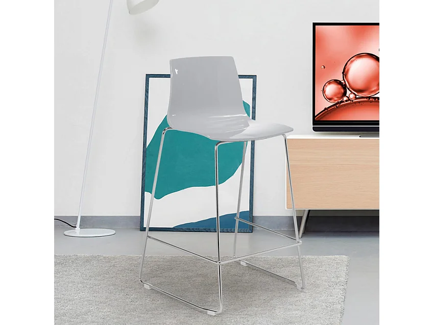 Grand Soleil Design Hocker Bar Küche 64 cm Design Mini Imola - Grau