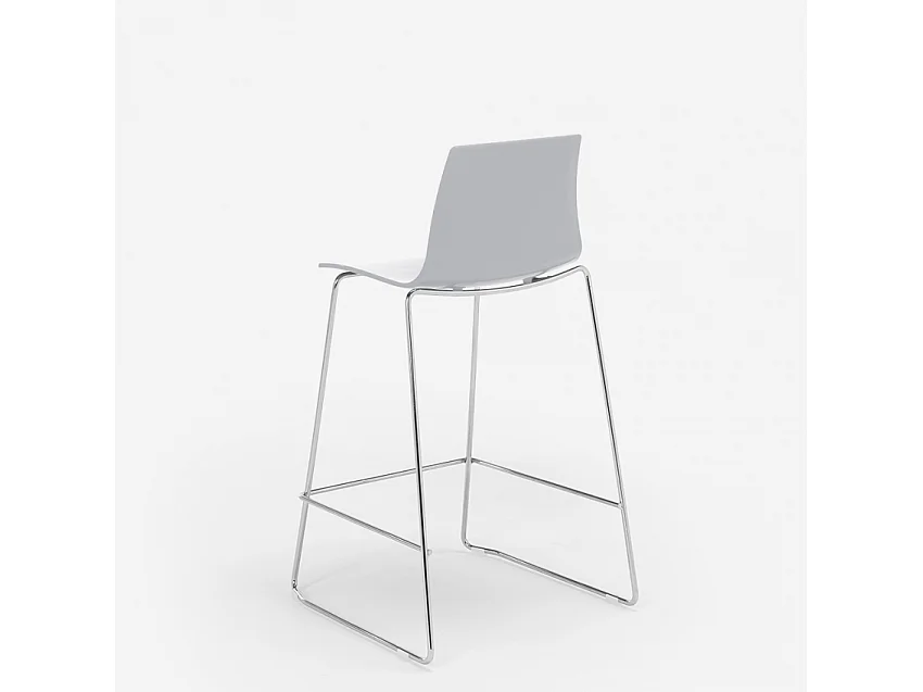 Grand Soleil tabouret design moderne de bar et cuisine 64 cm Mini Imola - Gris