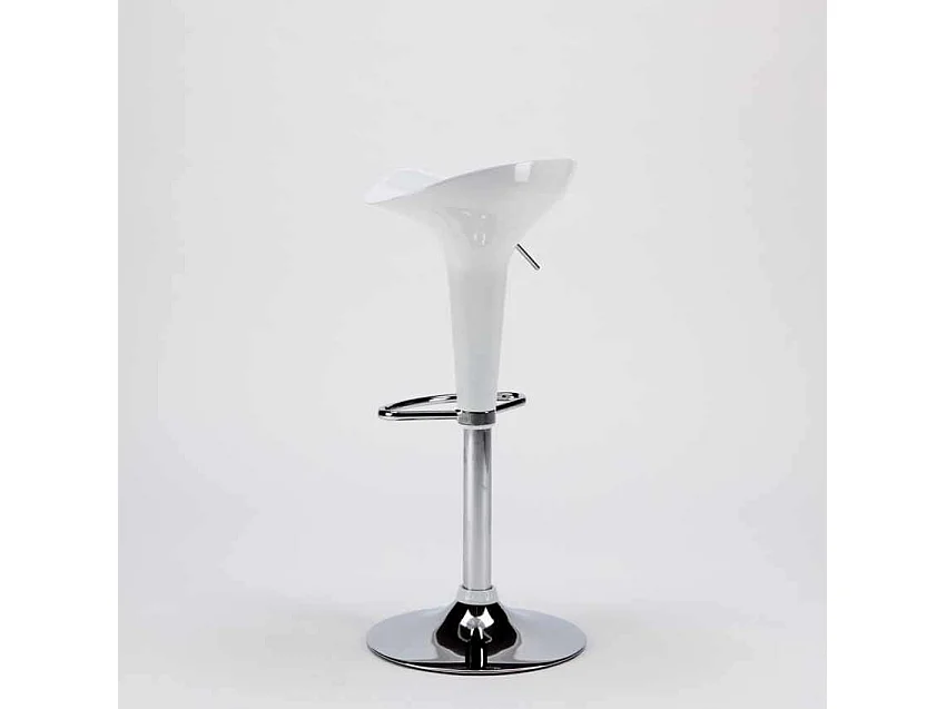 Taburete de bar y cocina giratorio y ajustable de polipropileno Boston - Blanco