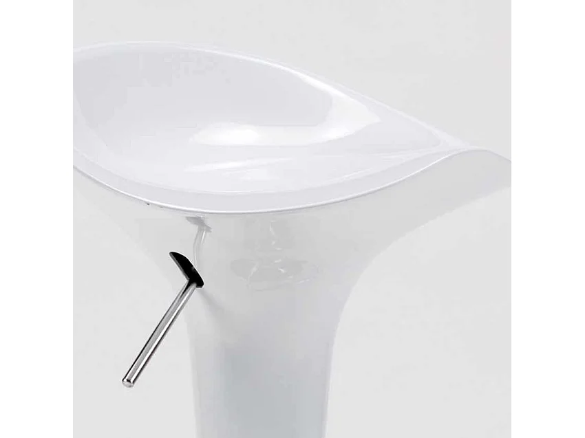 Taburete de bar y cocina giratorio y ajustable de polipropileno Boston - Blanco