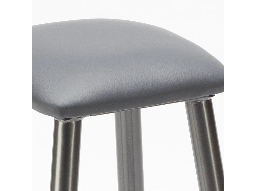 Industrieller Hocker aus Metall mit Kunstlederpolster Hardness - Grau