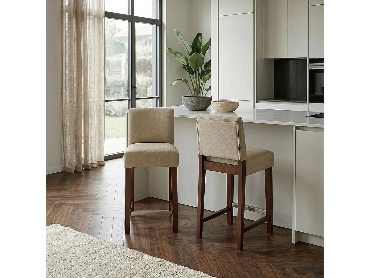 Tabouret haut en bois style Henriksdal pour bars et cuisines Comfort - Beige