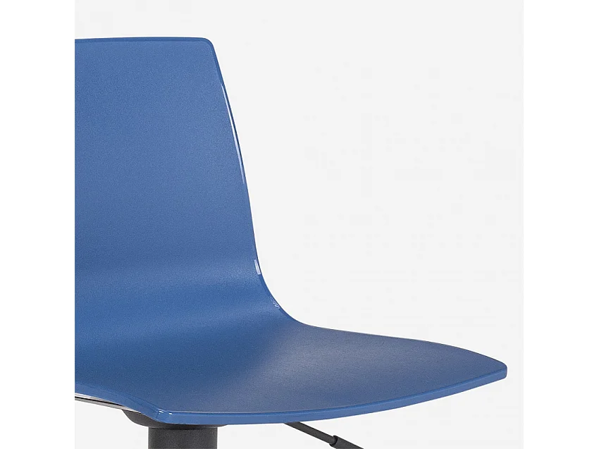 Design-Küchenbarhocker mit verstellbarem mattschwarzem Fuß Grand Soleil Imola Matt - Blau