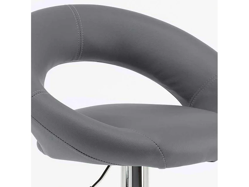 Hoher drehbarer Küchenbarhocker mit verstellbarer Fußstütze Chicago - Grau