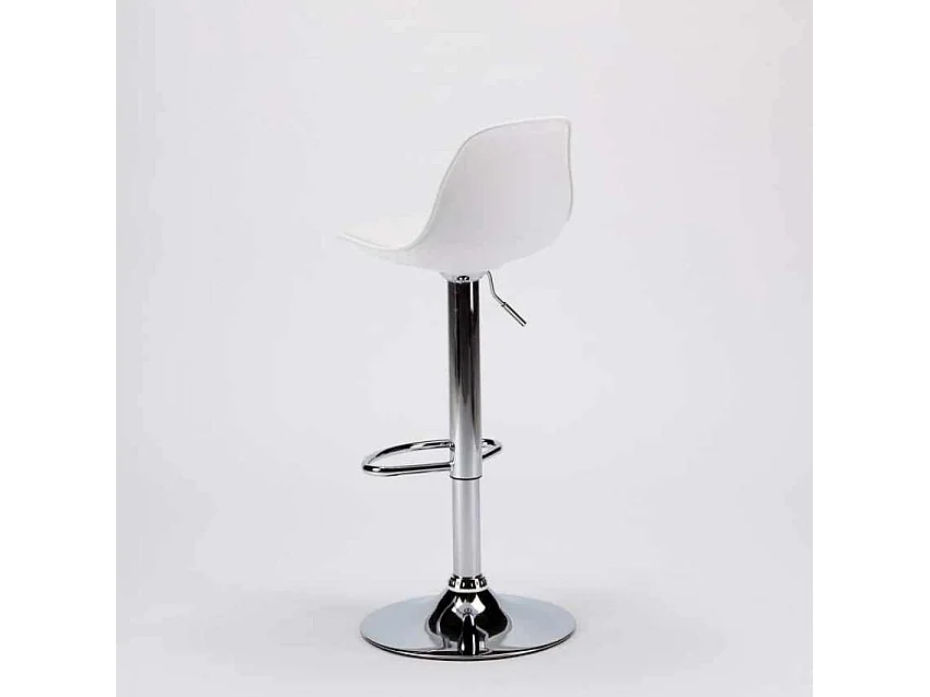 Tabouret de bar cuisine réglable en hauteur similicuir Design New Orleans - Blanc