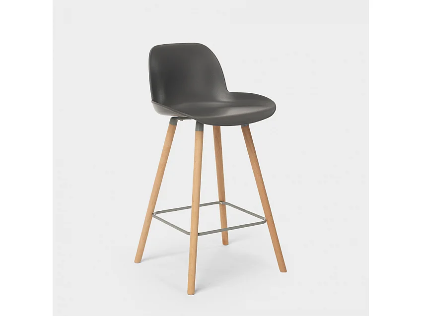 Tabouret haut moderne Eiffel pour bar et cuisine design scandinave Burj 65 - Gris