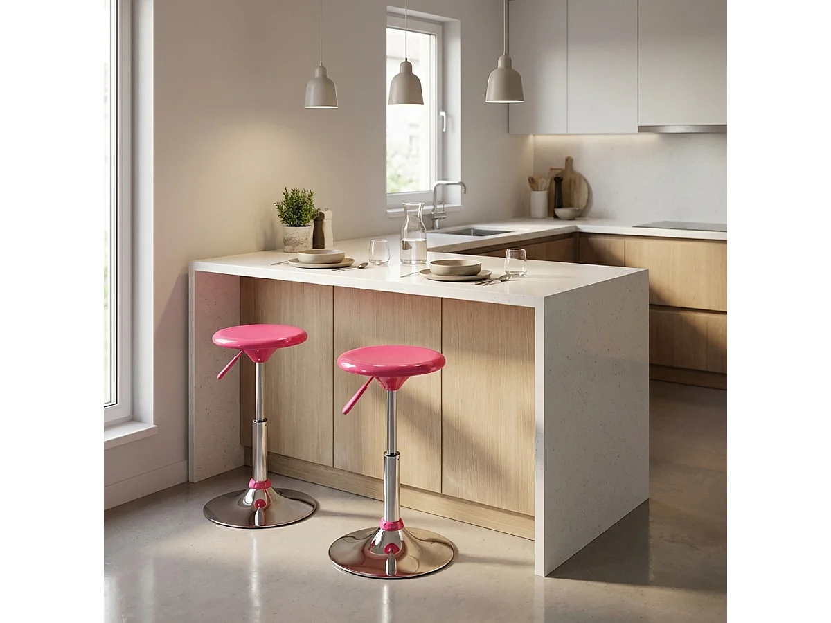 Petit tabouret enfants réglables en hauteur Seattle Design - Rose