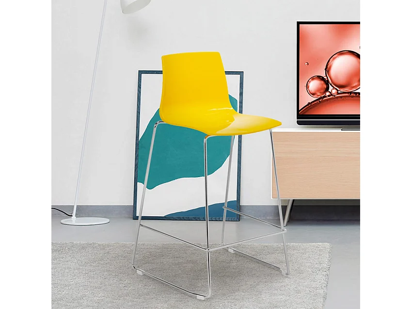 Grand Soleil Design Hocker Bar Küche 64 cm Design Mini Imola - Gelb