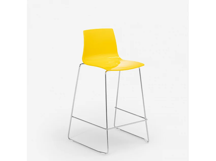 Grand Soleil tabouret design moderne de bar et cuisine 64 cm Mini Imola - Jaune
