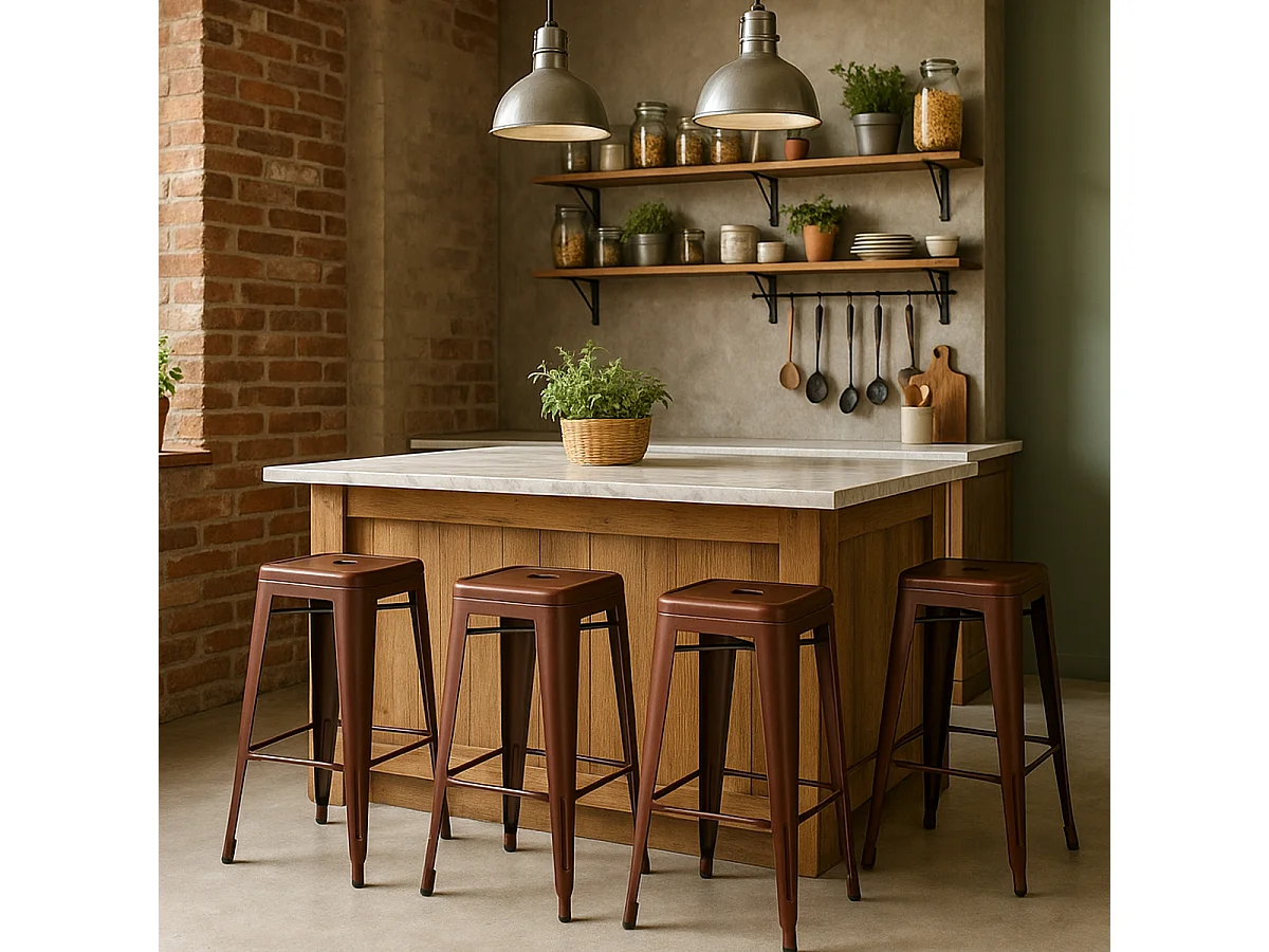 barhocker hocker aus metall im industriedesign 78cm steel stale - Bronze