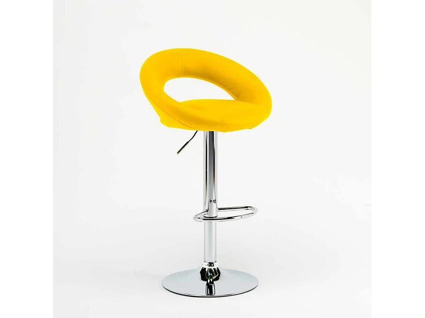 Taburete de cocina alto, giratorio y regulable con Reposapiés Chicago - Amarillo