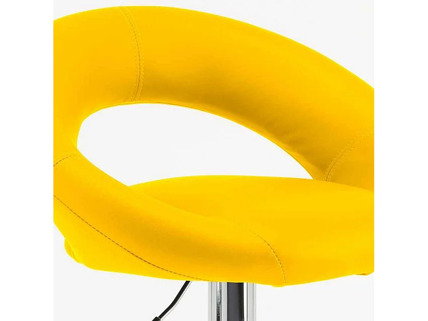 Taburete de cocina alto, giratorio y regulable con Reposapiés Chicago - Amarillo