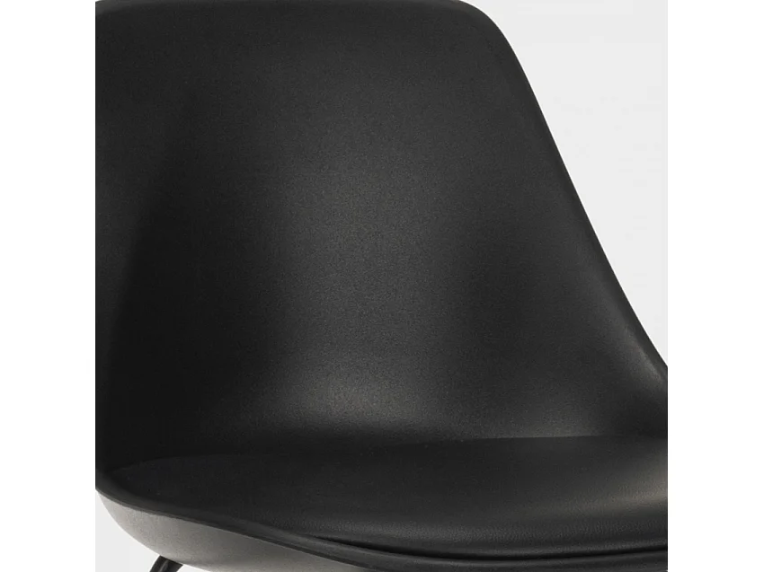 Taburete alto de metal para barra de cocina con cojín de diseño moderno Willis - Negro