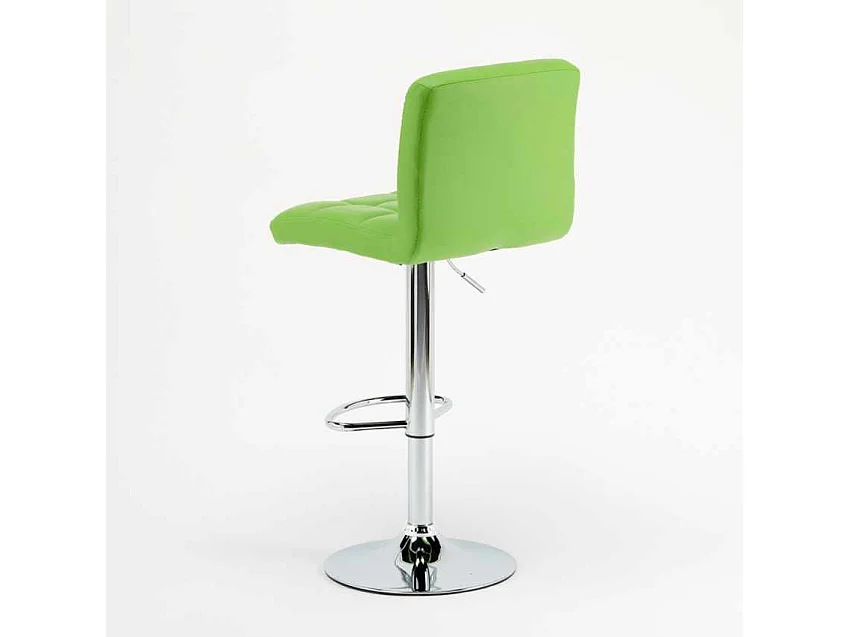Taburete de cocina y bar alto giratorio ajustable con respaldo Atlanta - Verde