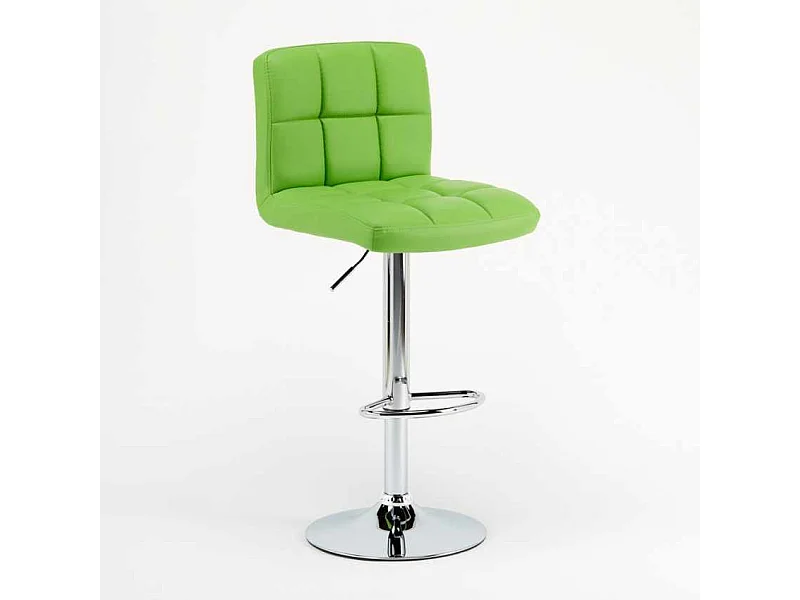 Taburete de cocina y bar alto giratorio ajustable con respaldo Atlanta - Verde