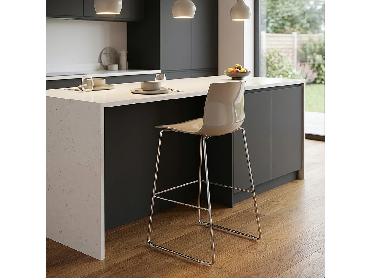 Tabouret de bar de cuisine Grand Soleil 74 cm design Imola Slitta - Beige