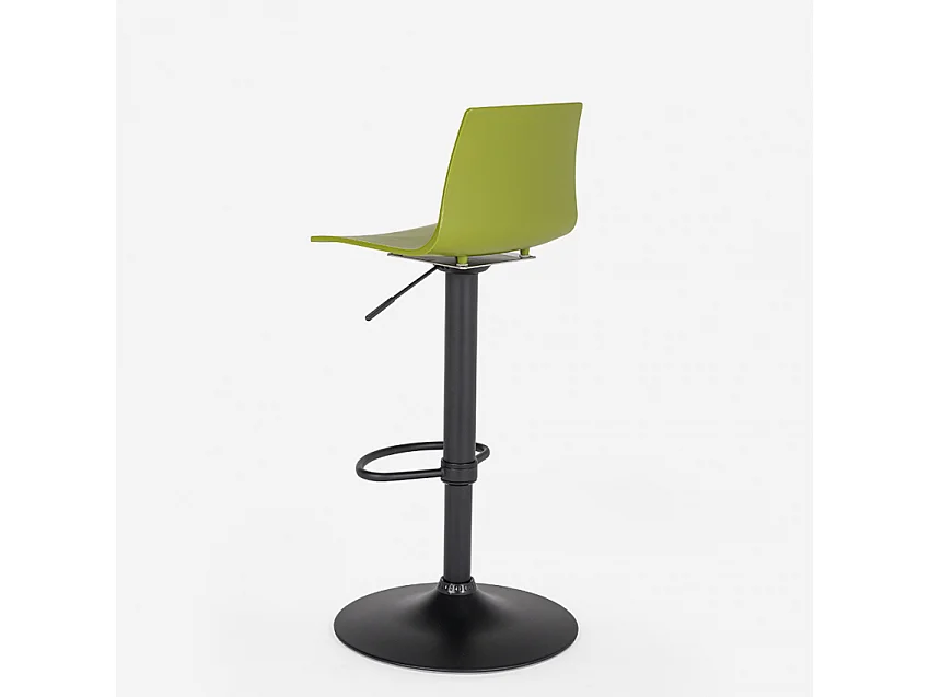Design-Küchenbarhocker mit verstellbarem mattschwarzem Fuß Grand Soleil Imola Matt - Grün Anis