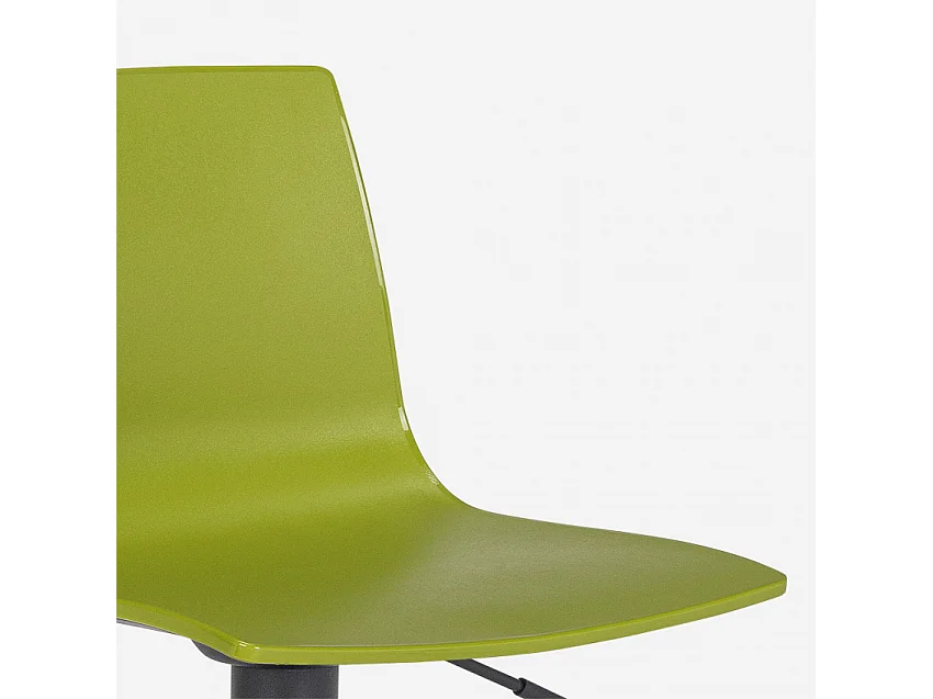 Design-Küchenbarhocker mit verstellbarem mattschwarzem Fuß Grand Soleil Imola Matt - Grün Anis