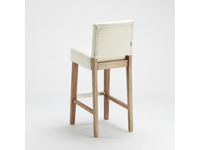 Taburete de bar Cocina de madera estilo Henriksdal alto 74 cm Comfort XL - Shabby Blanco
