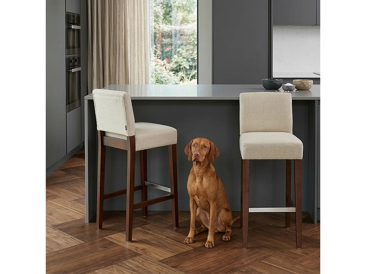 Taburete de bar Cocina de madera estilo Henriksdal alto 74 cm Comfort XL - Beige