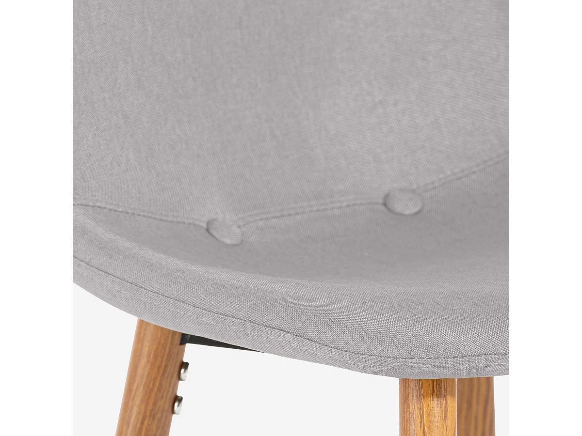 Nordischer Barhocker aus Stoff mit Rückenlehne Shona für Küche - Hellgrau