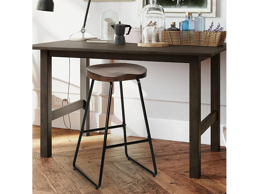 Taburete alto de diseño industrial para bares, cocinas, bares, restaurantes Carbon - Negro