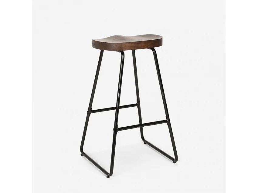 Taburete alto de diseño industrial para bares, cocinas, bares, restaurantes Carbon - Negro