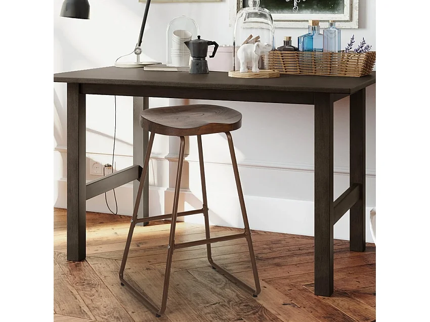 Taburete alto de diseño industrial para bares, cocinas, bares, restaurantes Carbon - Gris Oscuro