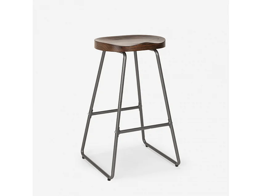 Taburete alto de diseño industrial para bares, cocinas, bares, restaurantes Carbon - Gris Oscuro