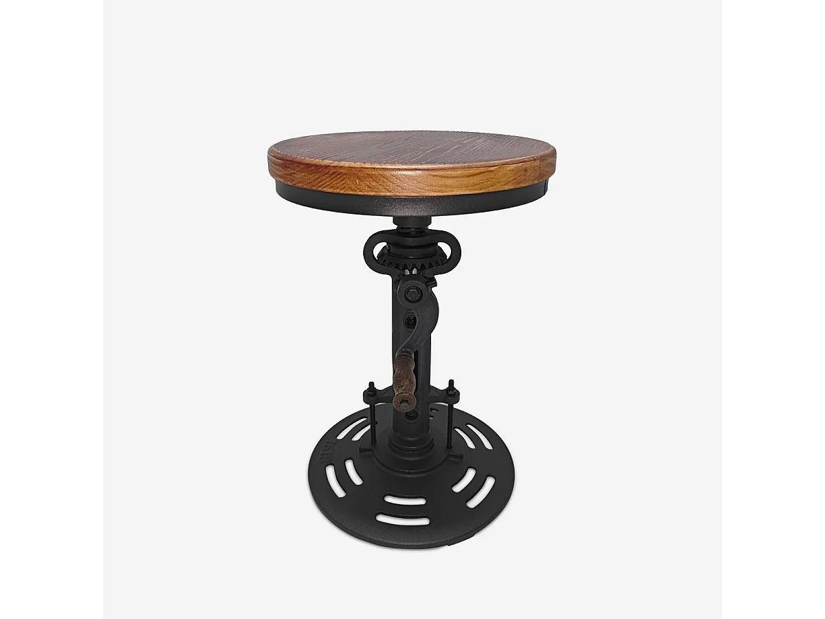 Barhocker mit Kurbel verstellbar im Vintage-Stil Zunor
