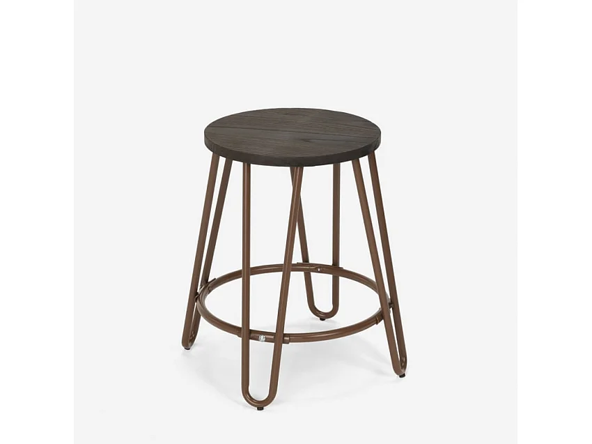 Tabouret de bars et restaurants au design industriel en métal Carbon One - Marron
