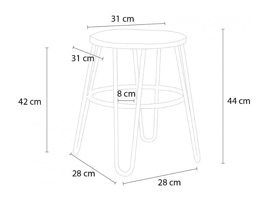 Tabouret de bars et restaurants au design industriel en métal Carbon One - Marron