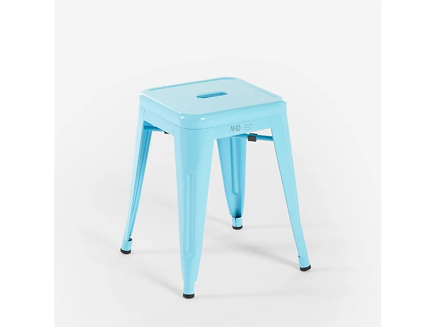 taburete de bar cocina metal estilo industrial steel rocket - Azul