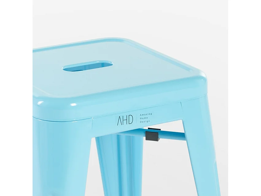 taburete de bar cocina metal estilo industrial steel rocket - Azul