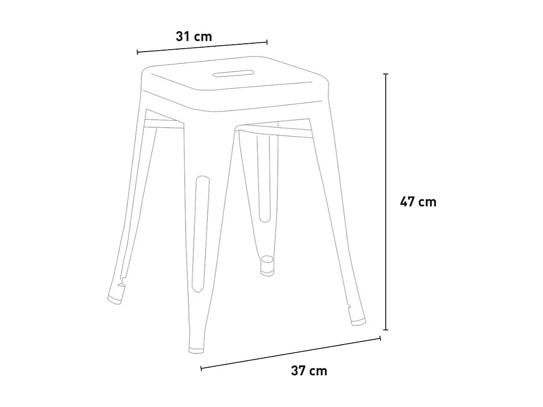 taburete de bar cocina metal estilo industrial steel rocket - Blanco
